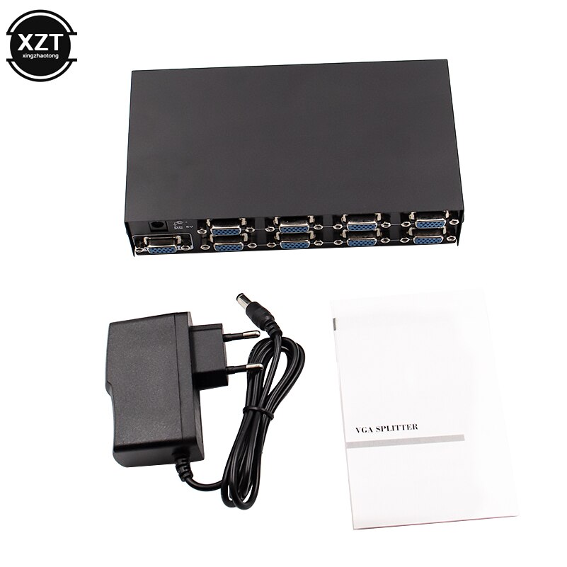 AT 1PCS Eight into a VGA video frequency divider VGA splitter eight For multimedia computer demonstration video conference