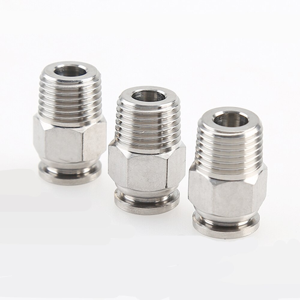 PC 1/8" 1/4" 3/8" 1/2" BSP external thread 304 stainless steel pipe pneumatic quick coupling trachea hose quick coupling