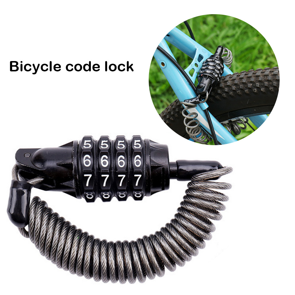 thumbnail image 2 of AZHAR High Strength Combination Cable Lock For Scooter Bike – 4-Digit Passcode, Steel, Black 2 of 4