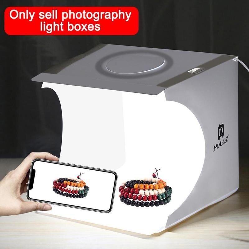 Bærbar sammenfoldelig ring led lys værelse lightbox fotografering telt studie foto kamera baggrunde box dslr blødt lys til digita