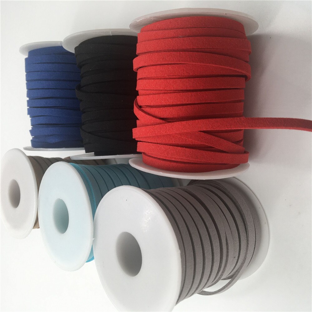 5MM 5yards Flat Faux Suede Braided Cord Leather Korean Velvet Leather Belt for Jewelry Making Diy Handmade Bracelet