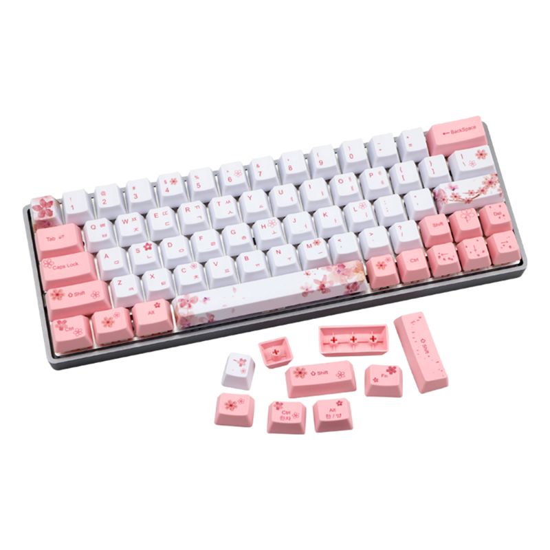 OEM PBT Cherry Blossom Keycap Keyboard Keycaps Dye-Sublimation Korean Japanese
