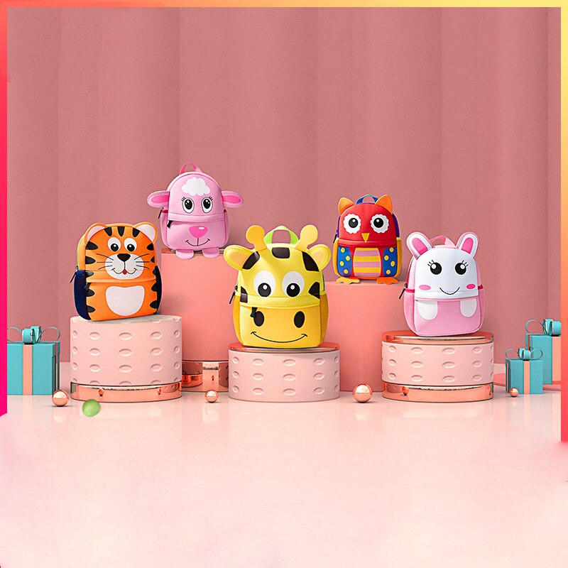 Leuke Kid Peuter Schooltassen Rugzak Kleuterschool Kinderen Meisjes Jongens Schooltas 3D Cartoon Dier Zak