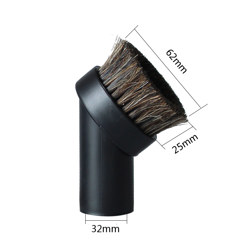 Universele Paardenhaar Ronde Borstel Stofzuiger Borstelmondstuk Hoofd Afstoffen Borstels Adapter 32mm Tot 35mm Omzetten 2.5cm Lange