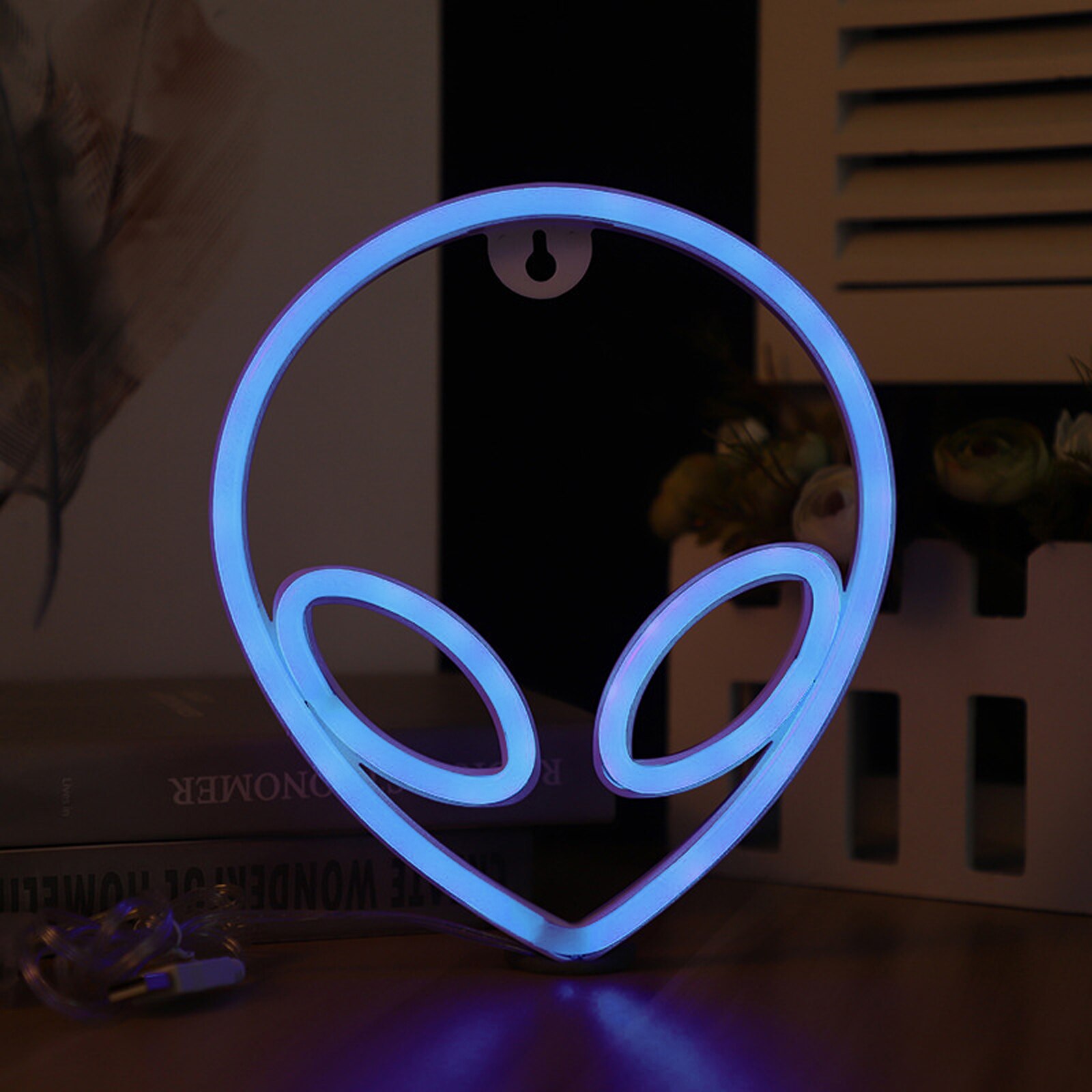 Creatieve Alien Patroon Led Nachtlampje Decoratieve Neon Lamp Voor Slaapkamer Woonkamer Feestartikelen: A