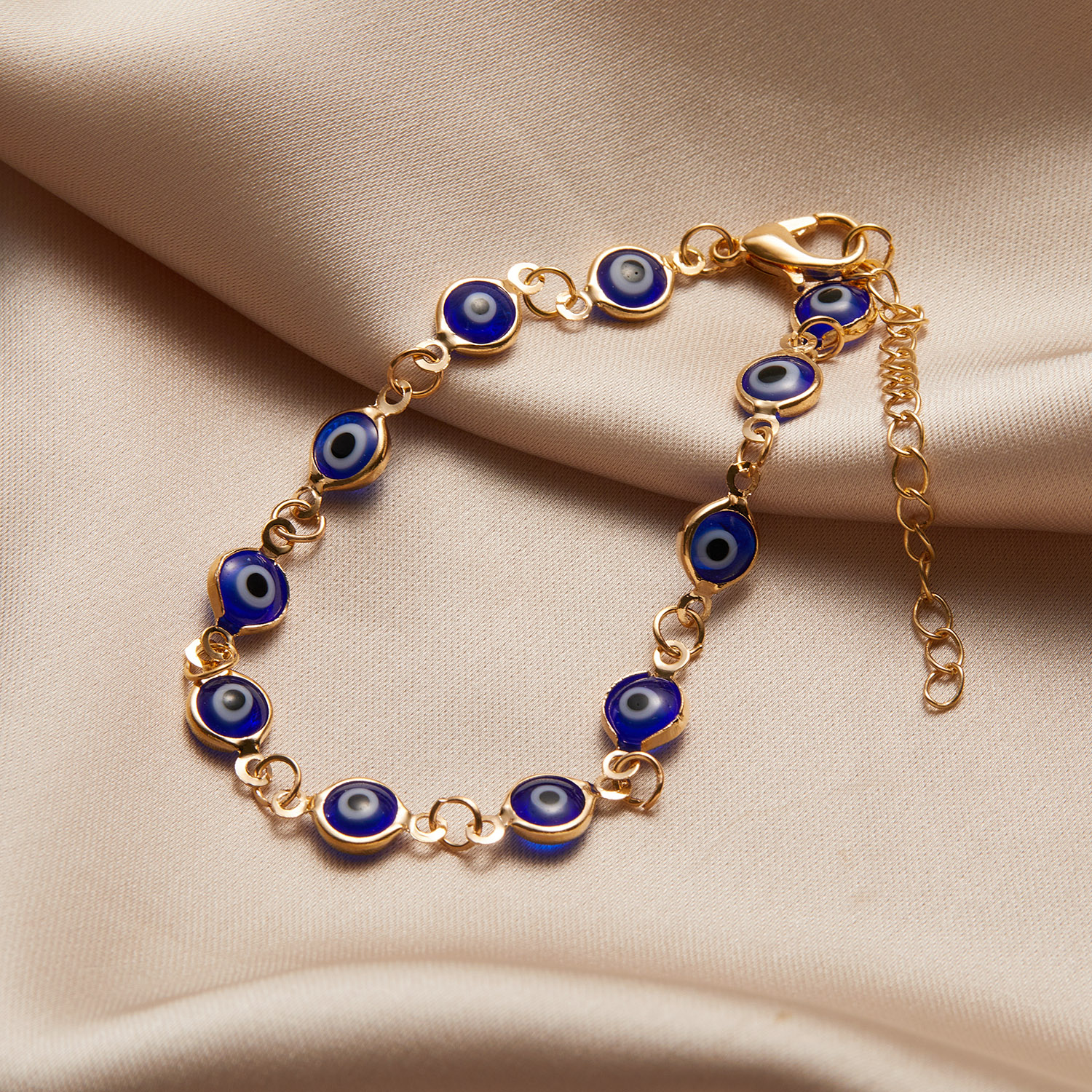 Bracelet porte-bonheur avec mauvais œil en turquie, bijoux esthétiques pour femmes, simples, tendance, réglables, à chaîne métallique