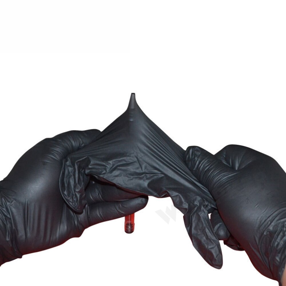 100 stk engangs sorte latex handsker rengøring arbejde vask laboratorium gummi latex beskyttelseshandske
