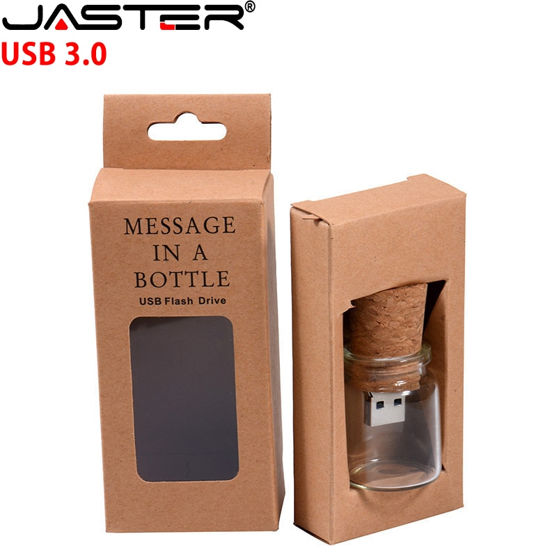 JASTER USB 3.0 floating bottle pendrive 4GB 8GB 16GB 32GB 64GB wish bottles cork usb flash drive memory Stick wedding
