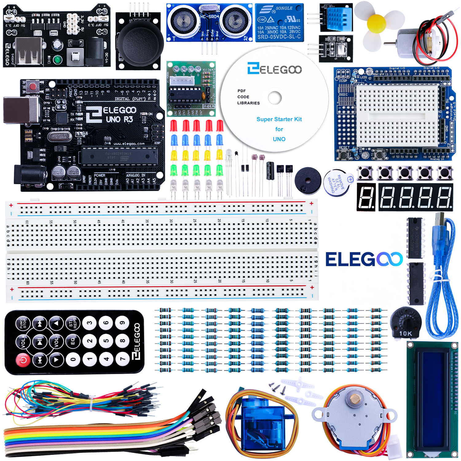 ELEGOO Arduino UNO Project Super Starter Kit con Tutorial y UNO R3 Compatible con Arduino IDE