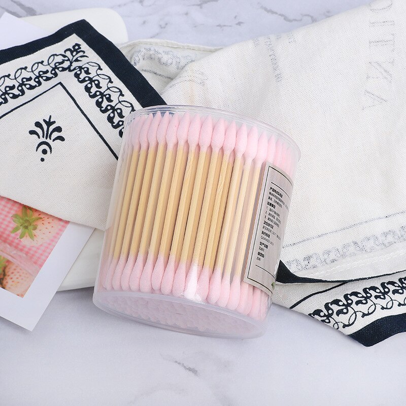 200pcs/Box baby swabs Bamboo Cotton Swab Wood Sticks Soft Cotton cleaning of ears health beauty