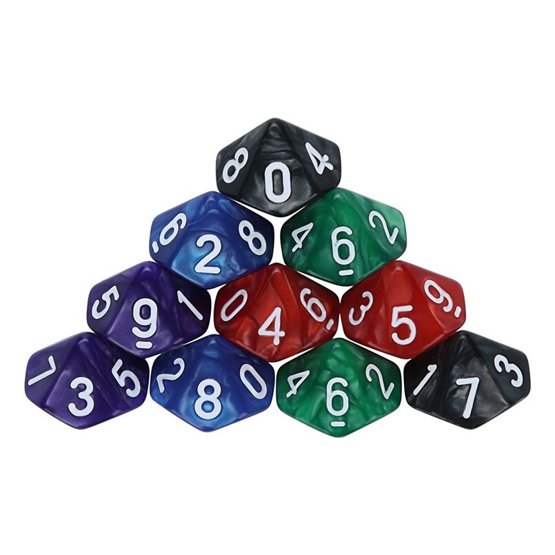 Poly dés à 10 faces perle pince à épiler 10 pièces dés tour résine lambris poliedricos lambris rpg lambris poliedricos dés 30A20