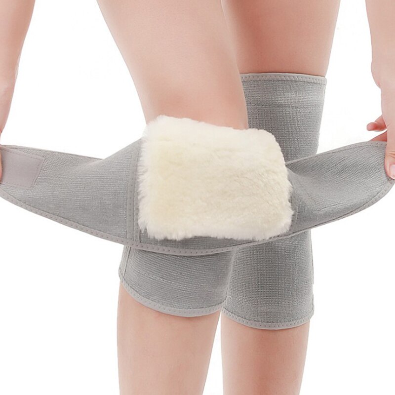 Rodilleras de lana de carbón de bambú, Protector para las rodillas, calentadores de lana, soporte grueso para rodilla, protección contra la artritis