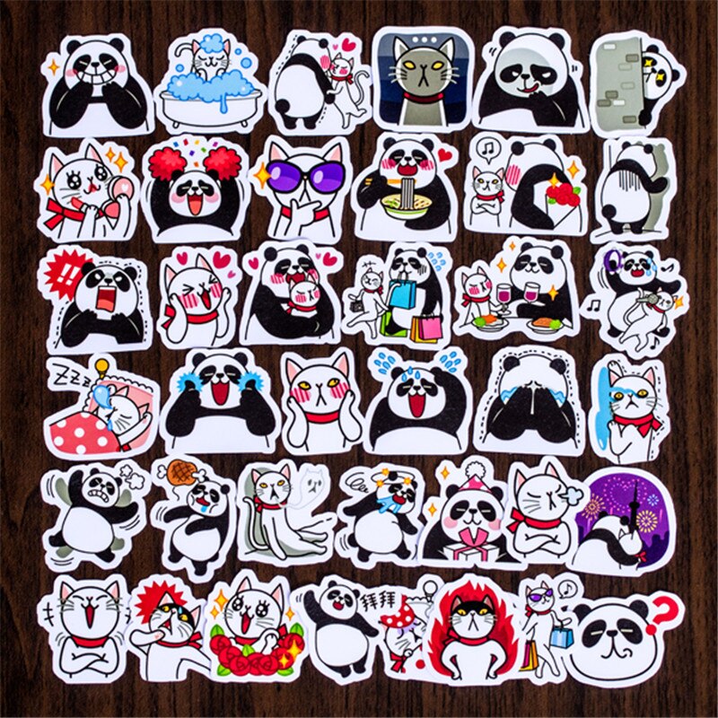 120 Pcs Panda Bloem Sticker Gemengde Grappige Decals Bagage Laptop Auto Styling/Eason Stickers/DIY Scrapbooking