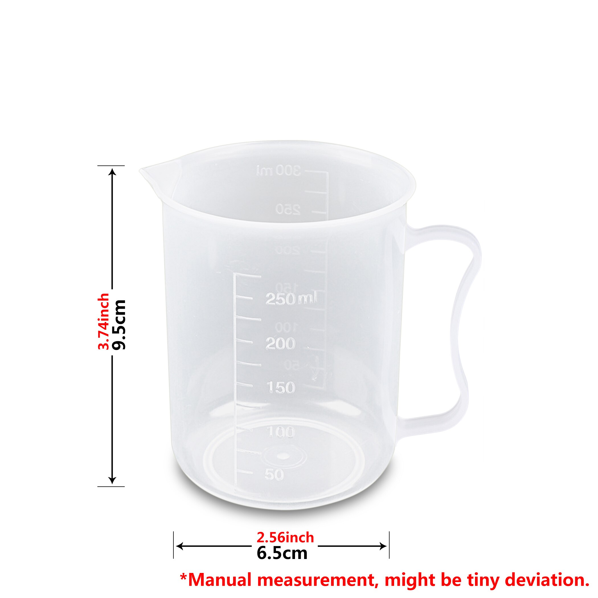 Durable Plastic Clear Liquid Measuring Cup with Scales Kitchen Tool: 250ml / 4PCS