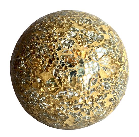 ! 4 tommer glasmosaik knæk boldekorationer, sølv/guld/ravfarve, usd 9.99/ stk: Guld