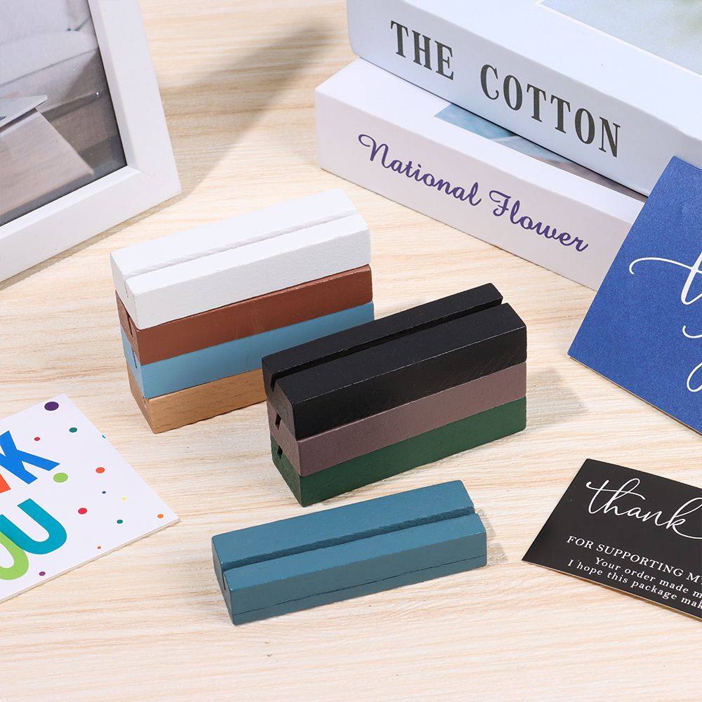 Romantic Wood Table Numbers Holder Place Card Clamps Stand Photos Clips Paper Clamp Picture Cards Display Stand Desktop Decor