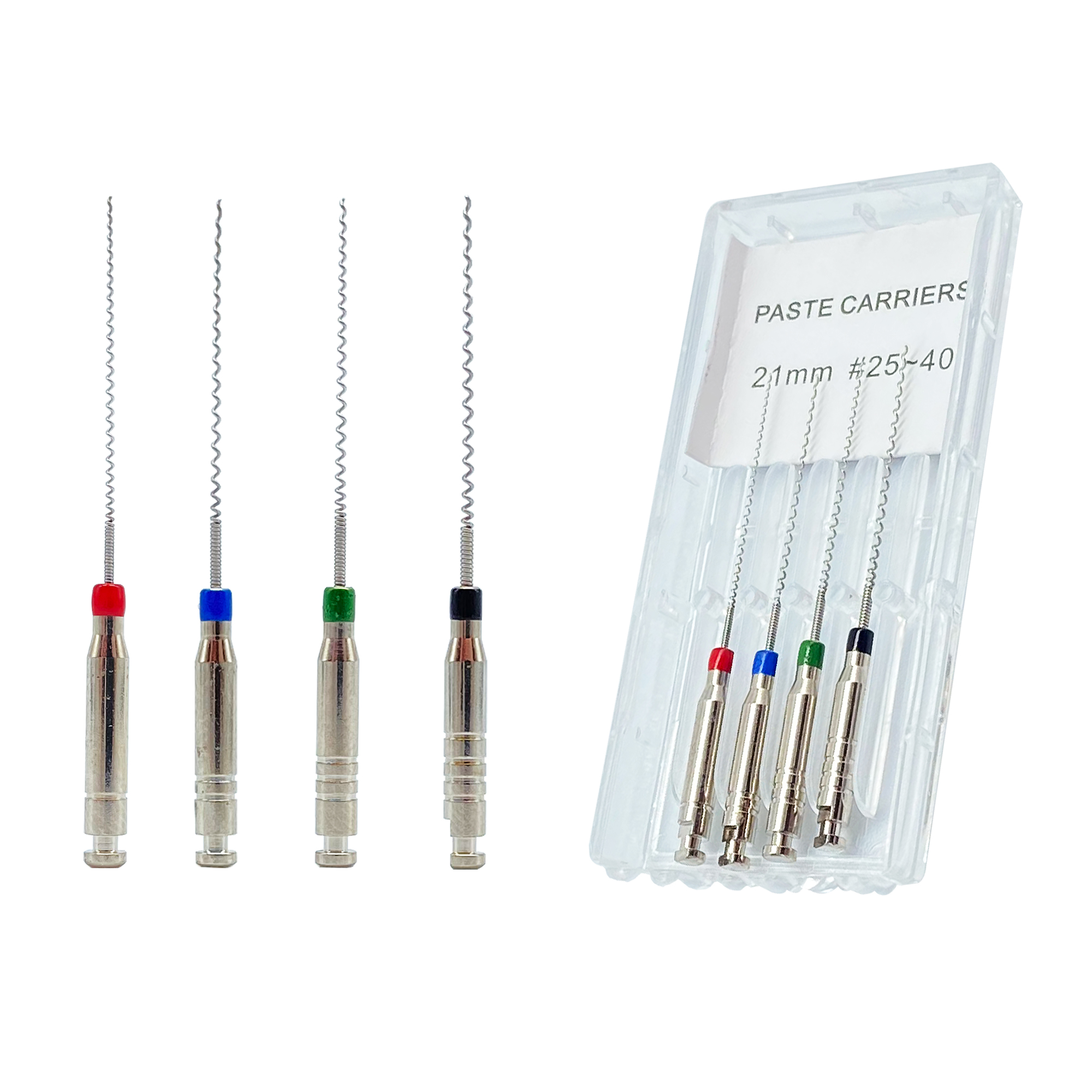 WELL CK 4 unidades/caja 21/25 mm # 25-40 portadores de pasta rotativa Dental relleno en espiral Lentulo surtido de pasta de llenado de motor herramienta de odontología