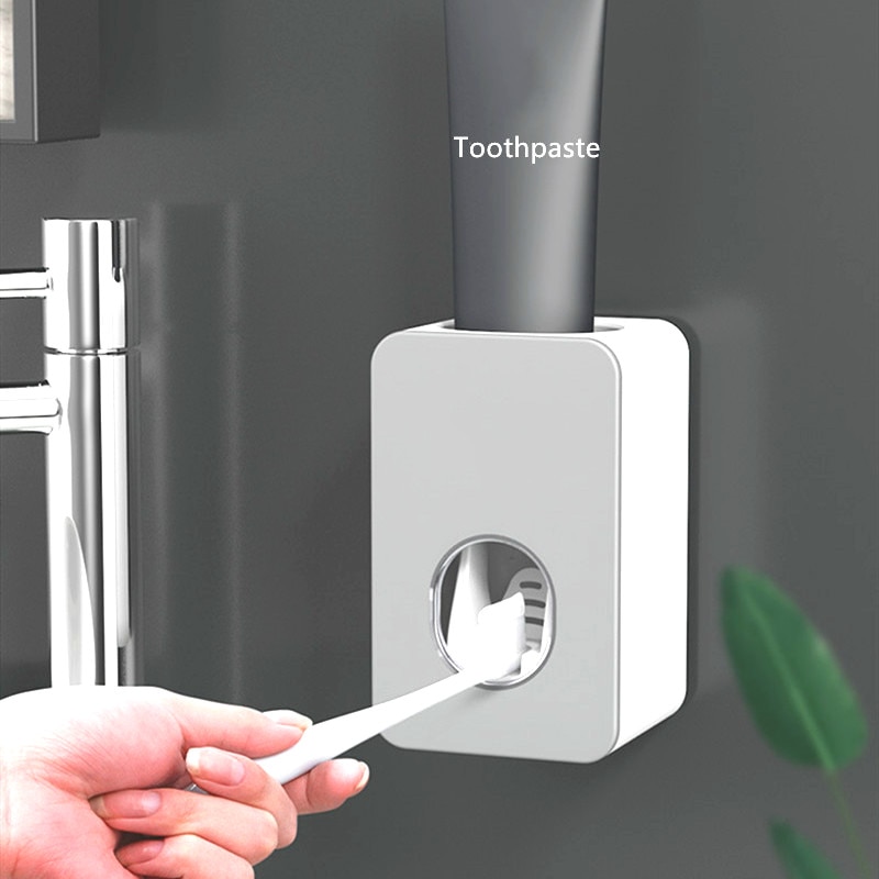Automatische Tandpasta Dispenser Gemonteerd Rack Stofdicht Muur Tandenborstelhouder Knijper Badkamer Washroom Tandpasta Dispenser