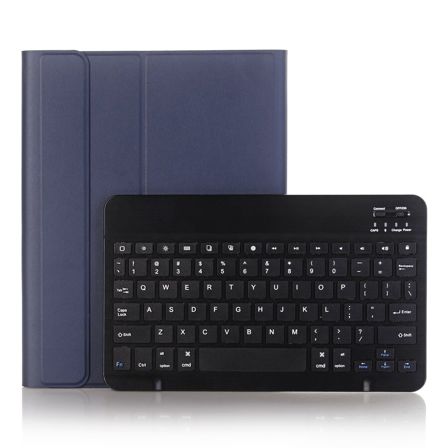 Bluetooth Keyboard Case Voor Apple Ipad 10.2 Pro 10.2 Toetsenbord Case Cover Funda Potlood Slot: Donkerblauw