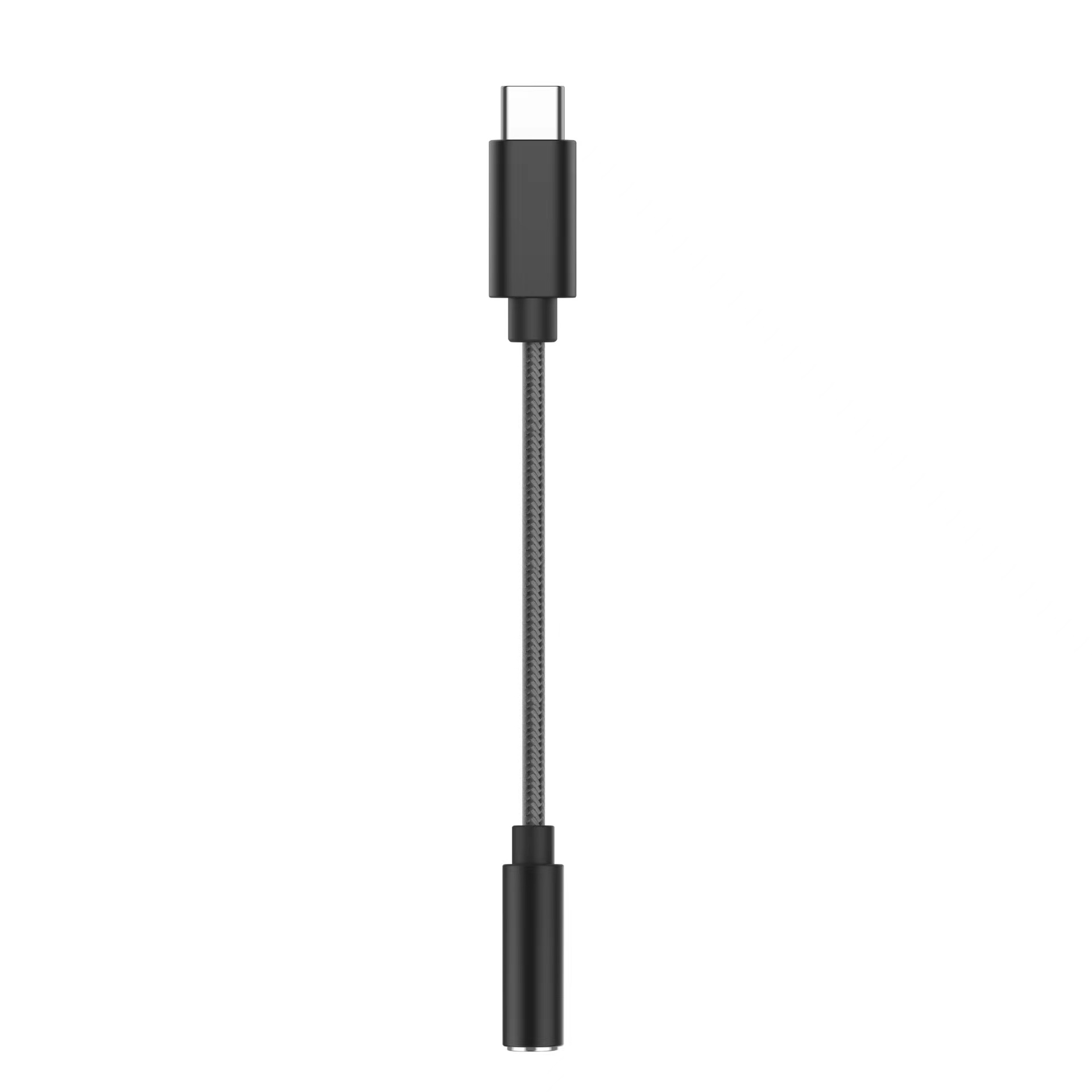 USB C auf 3 5 mm Klinke Aux Adapter Typ C 3 5 Klinke Audiokabel Telefonzubehör Cabo Adaptador USB Tipo C USB C Adapter Kopfhörer: Schwarz