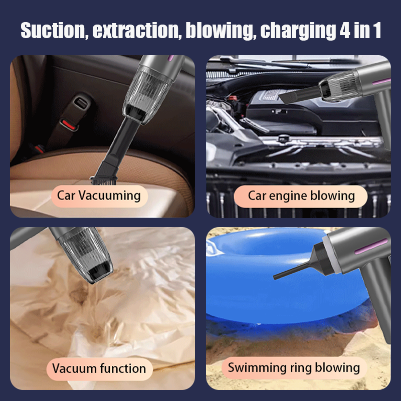 JKUOO 10000 mAh autostofzuiger luchtblazer draadloze krachtige draadloze autoreiniger draagbare stofzuiger reinigingsmachine voor