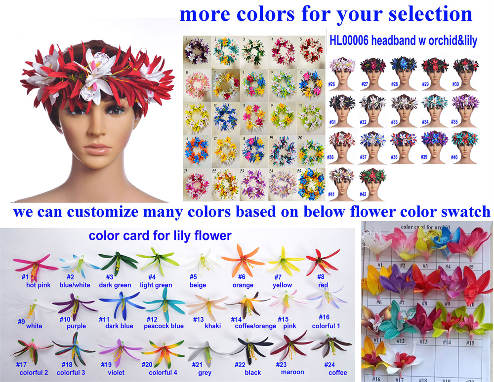 ragno giglio Orchidea Fiore fascia Hula ballerina Ragazza Copricapo Prestazioni per feste Hawaii Ghirlanda Accessori per capelli Vendita calda