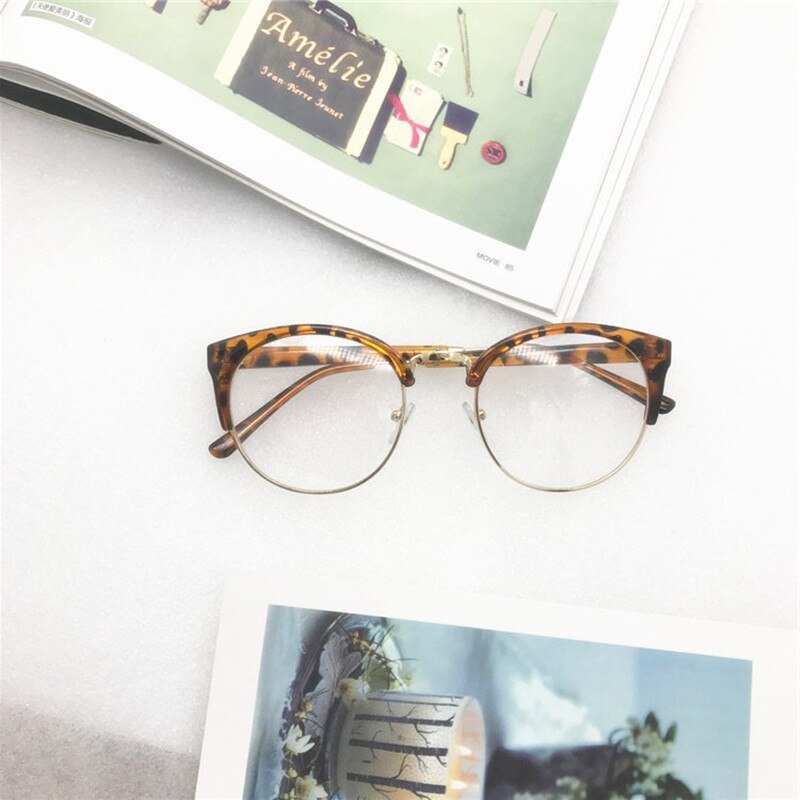 Montura transparente para gafas para hombres y mujeres, gafas Anti-fatiga, Ojo de gato, , gafas de ordenador, lentes de óptica Retro para hombre: C