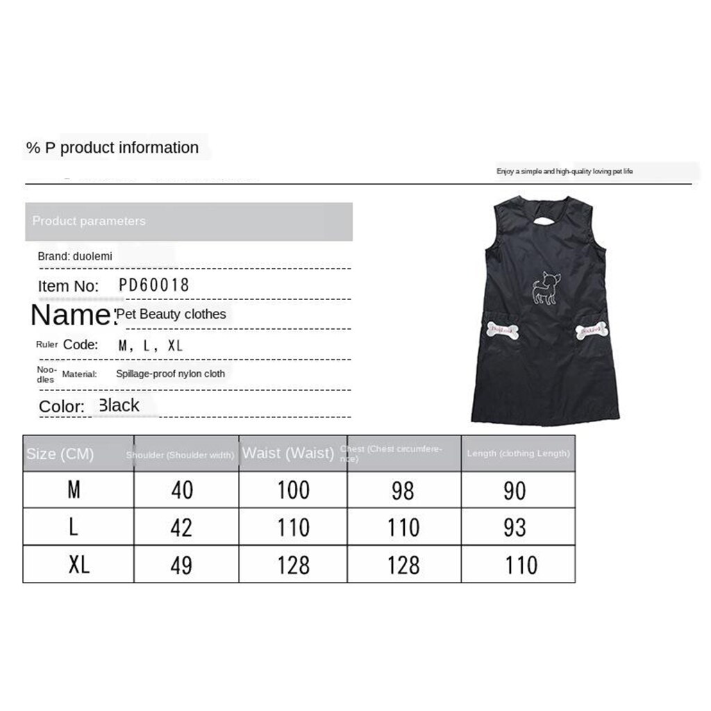 Waterproof Pet Grooming Apron Anti-static Workwear Smock Pet Groomer Beautician Smock Anti-static for Dog Beauticians