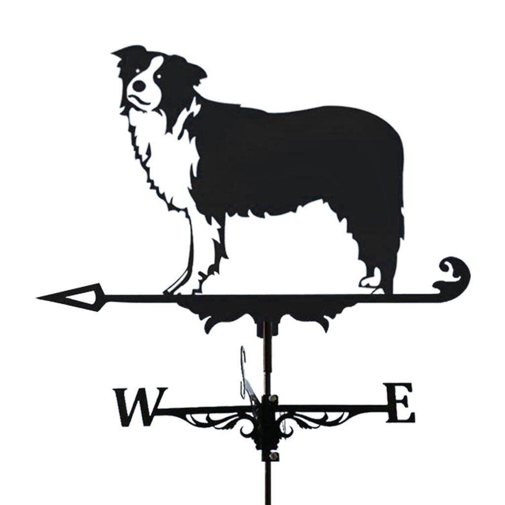 Decorative Wind Vane Weather Vane Metal Weathervane Yard Wind Direction Indicator Garden Stake Home Outdoor Garden Ornaments: Collies