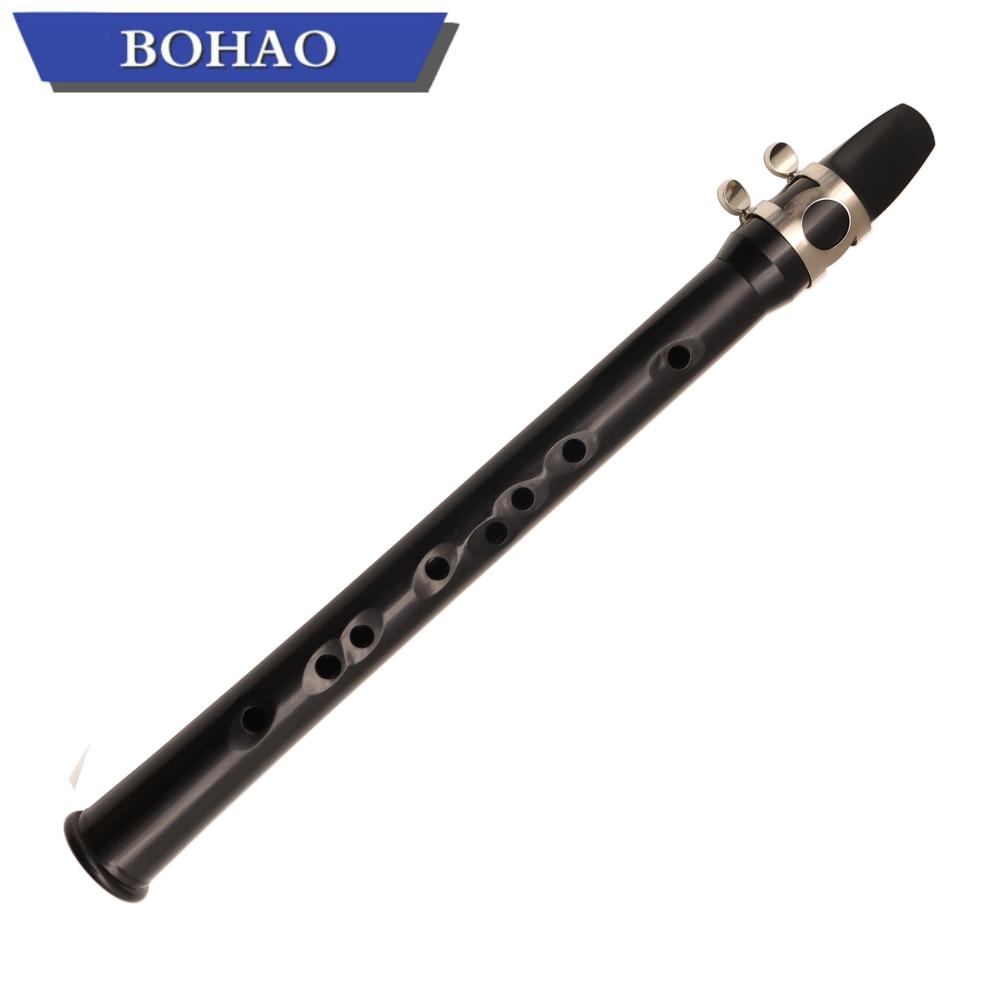 BOHAO Mini Taschen Saxophon - Eb Alt Saxophon - Goldlack ABS Korpus - Tragbares Blasinstrument