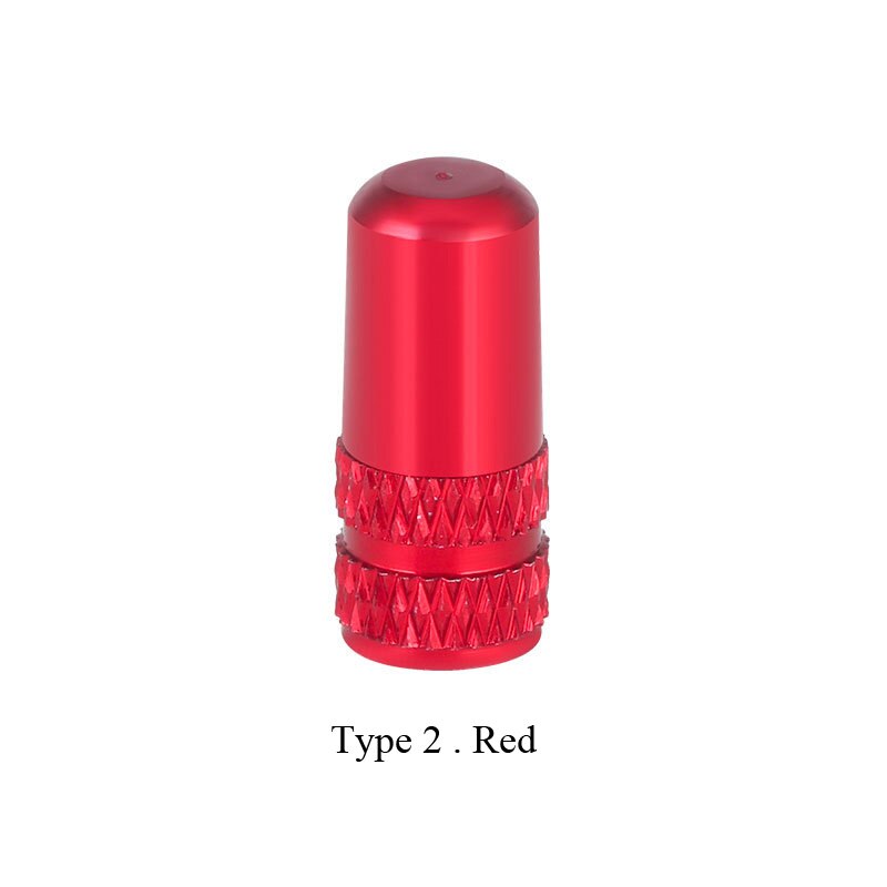 Fahrrad Reifen Ventil Kappe Aluminium Schrader/Presta Ventil Kappe Fahrrad Reifen Kappen Mit Vakuum Reifen Gesetz Mund Mutter Radfahren zubehör 2Pcs: type2.red
