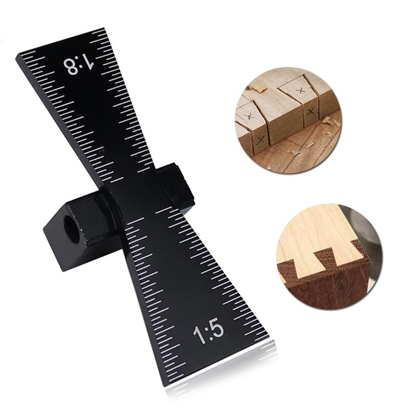 Woodworking Dovetail Marker Aluminum Alloy Dovetail Marking Template 1:5 &amp; 1:8 Wood Joint Gauge With Scale Dovetail Guide Tools