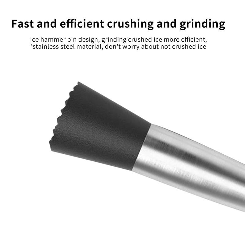 Stainless Steel Wine Cocktail Stick Ice Crusher Swizzle Stick Measuring Cup Bar Supplies Ice Crusher For Home