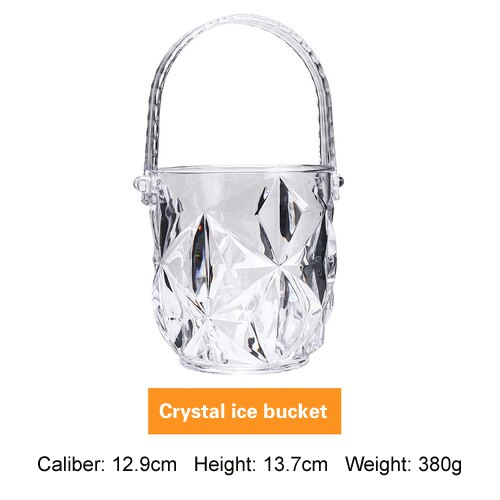 Acrylic Ice Bucket commercial champagne barrel plastic ice bucket hotel bar KTV ice bucket ice bucket wine cooler: F