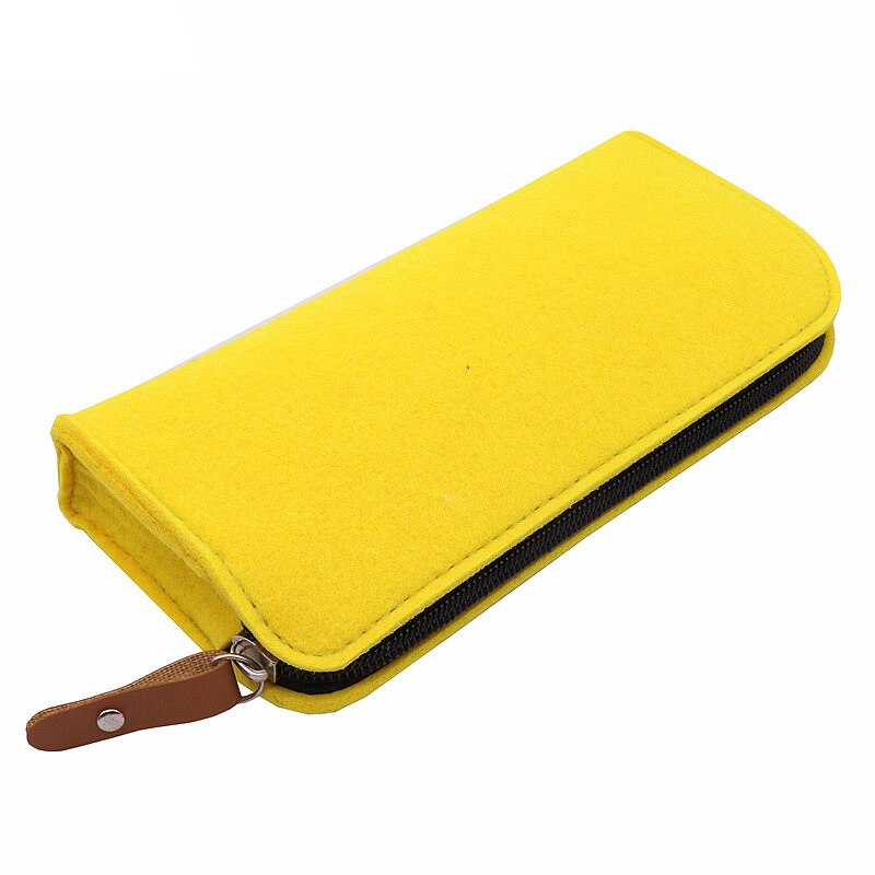 Felt pencil case Fountain pen apple pencil case Ballpoint pen cute pencil cases Gel pen chool pencil case kawaii pencil case: yellow