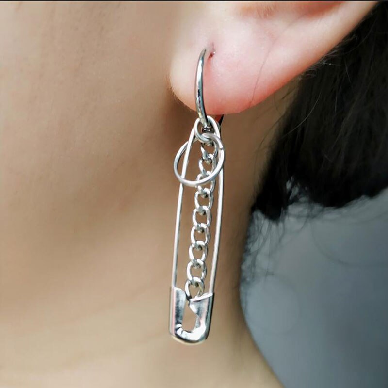 Gothic Punk Stil Band Übertreibung Stift Anhänger Ohrringe Tibetischen Silber Clip Unise e mädchen junge Schmuckstück Für Party ästhetische zubehör