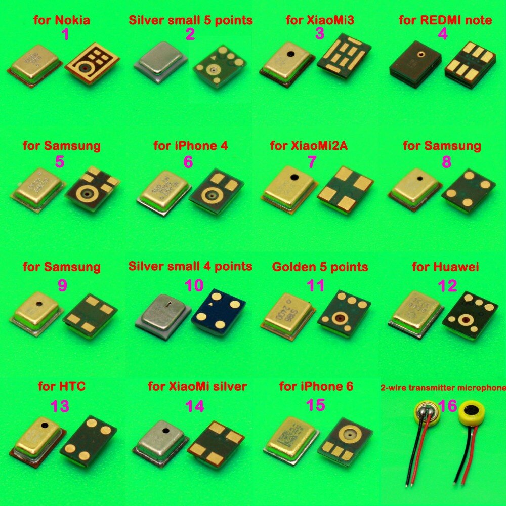 cltgxdd 16models Speaker Microphones Inner MIC Repair Parts For iPhone 6 for Samsung 9300 For Sony for NOKIA 7610 for PC Phone