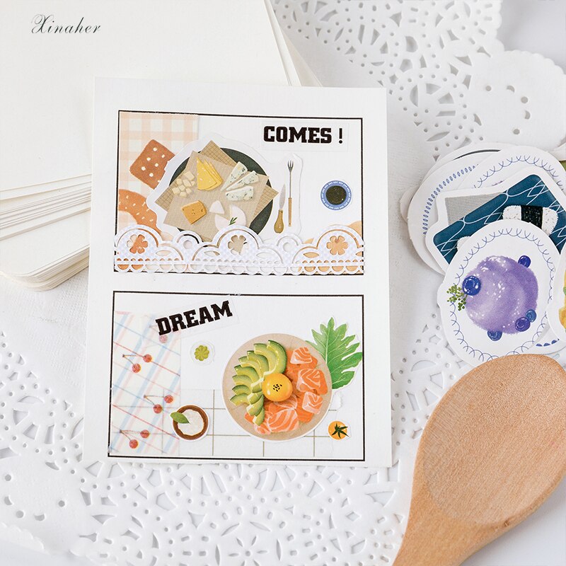 46 Pcs/box yummy food dessert mini paper sticker decoration stickers DIY for craft diary scrapbooking planner label sticker