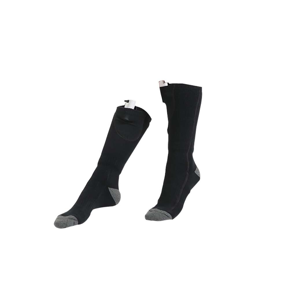 Calcetines eléctricos con calefacción para deportes al aire libre, calcetines recargables por USB, calentadores ajustables, Banco de energía para esquiar en invierno: normal dark grey