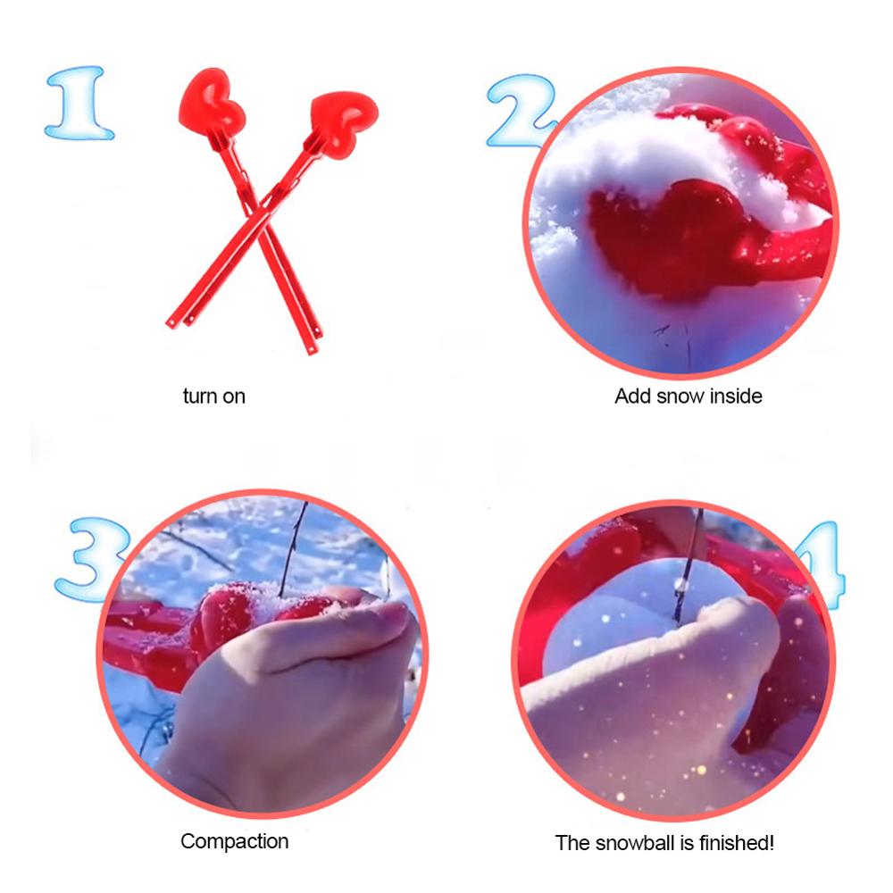 Liefde Hart Sneeuwbal Maker Tool Winter Spelen Sneeuw Speelgoed Voor Kids Volwassenen Outdoor Sneeuw Bal Gevechten-Fortnite Sneeuwbal dropshiper