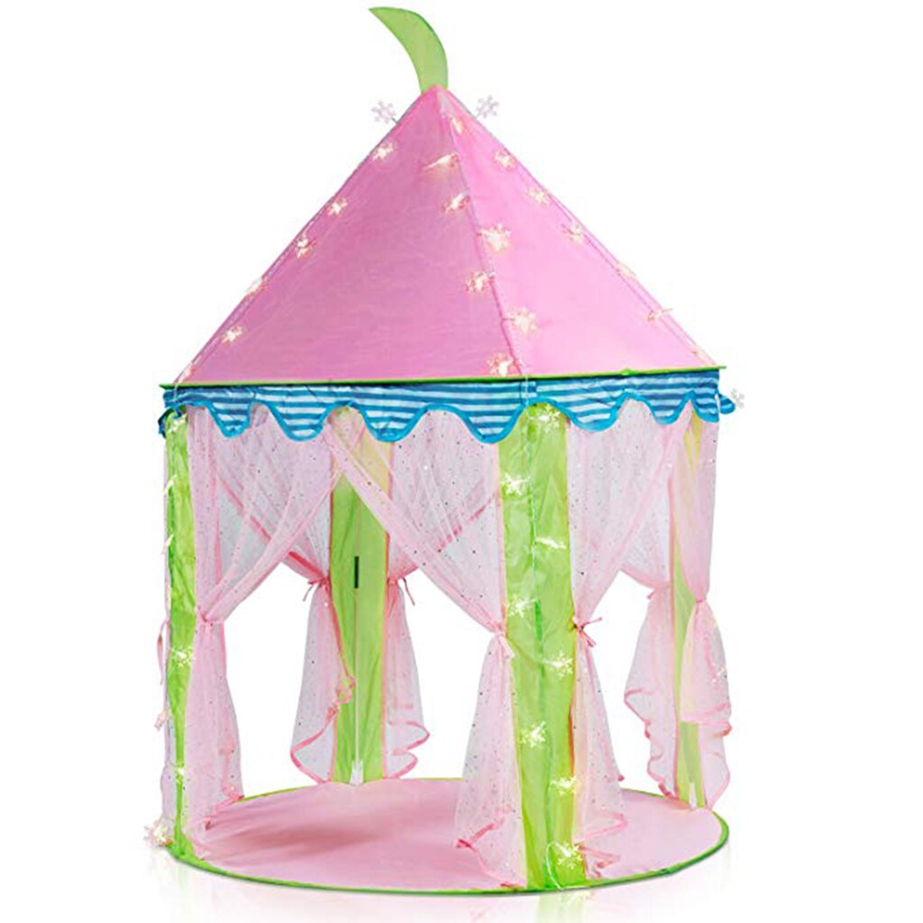 Pink Castle Play Tent Kids Children Indoor Outdoor Playhouse with Storage Bag, 104cm x 140 cm