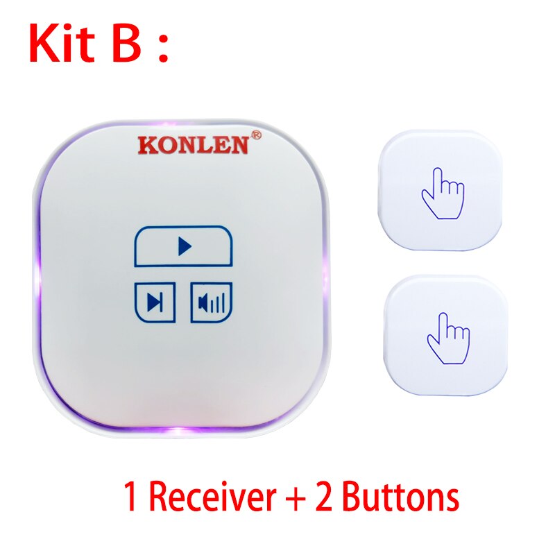 WIFI Tuya Smart Doorbell Home SOS Emergency Call Panic Button Wireless Melody Chime Ring Bell Ding Dong Smart Life App Alert: Kit B