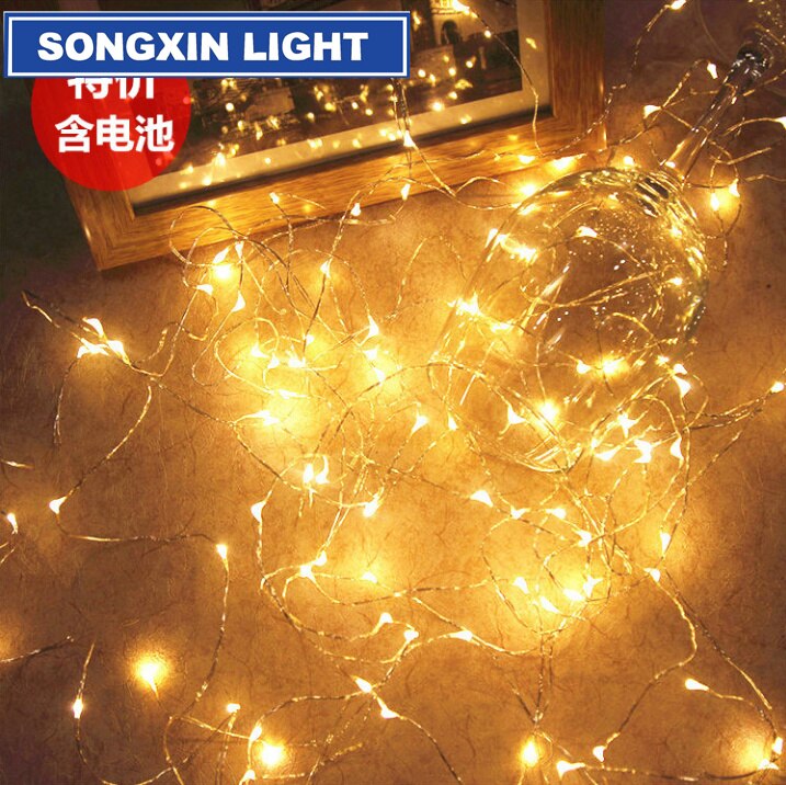 5 meter 50 led-snoer usb decoratieve verlichting koperdraad snoer knipperende lampjes met sterren slaapkamer met schakelaar