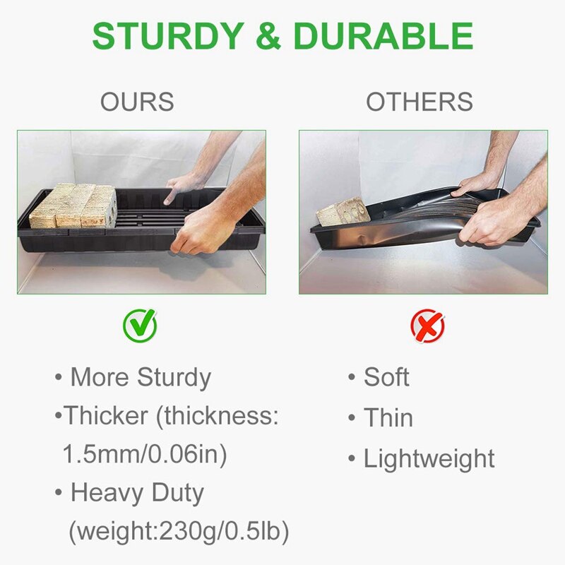 6 Packs Plastic Growing Trays Seed Tray Seedling Starter for Greenhouse Hydroponics Seedlings Plant Germination