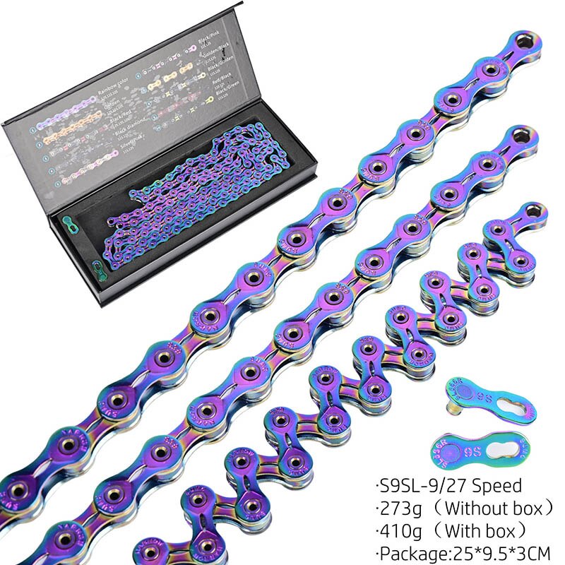 Bicycle chain Rainbow SUMC road bike mountain bike variable shifting chain 9 10 11 12 speed for M8000 M6000 M9100 M610 MTB parts: SX9SL Rainbow