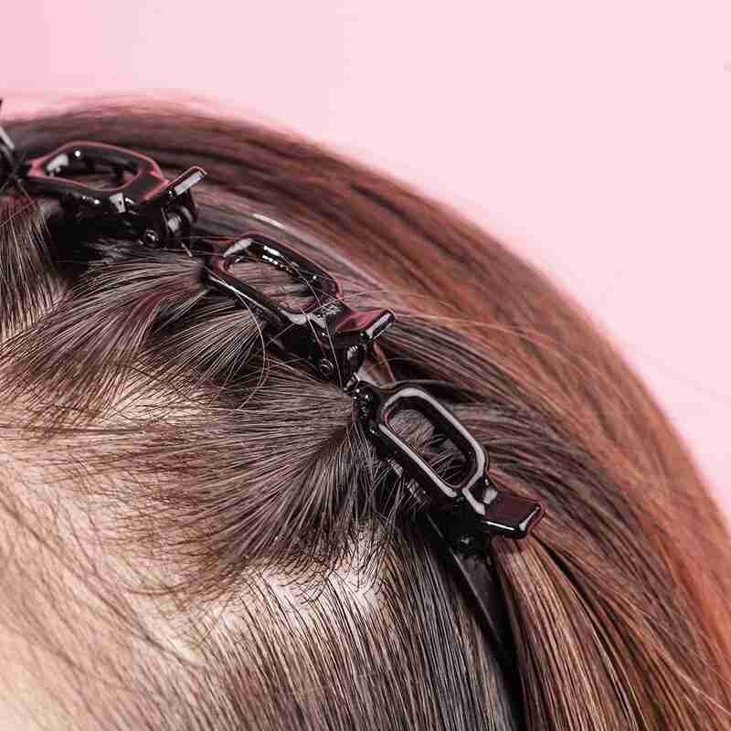 Banda para el pelo con doble flequillo para mujer, bandana de tejido calado con doble flequillo, horquilla para peinado, diadema para mujer, joyería de boda, 1 unidad