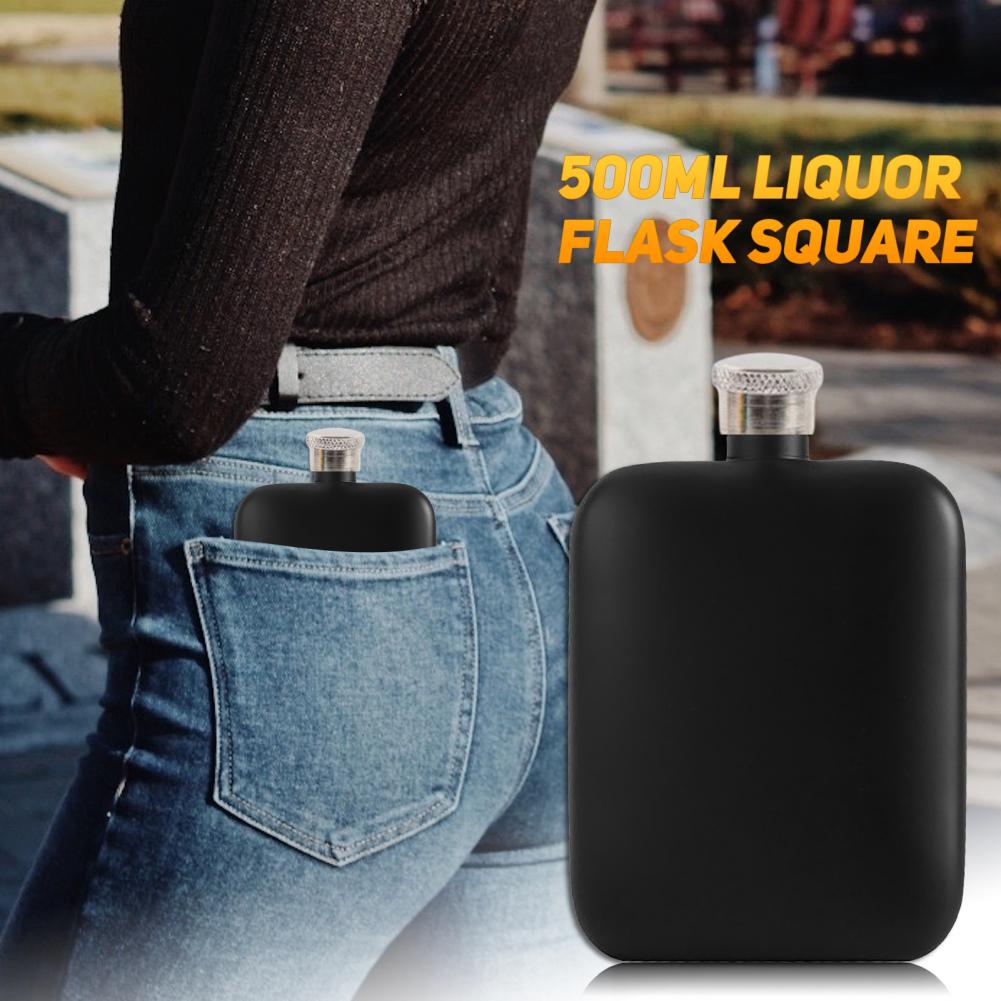 Flagon Portable Liquor Flask Stainless Steel Safe Great Stainless Steel Black Pocket Flask