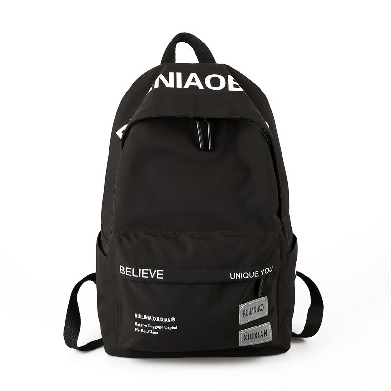 Heren rugzak schoolrugzak student schooltassen dames casual stijl tas grote capaciteit rugzakken schooltas rugzak heren: Zwart