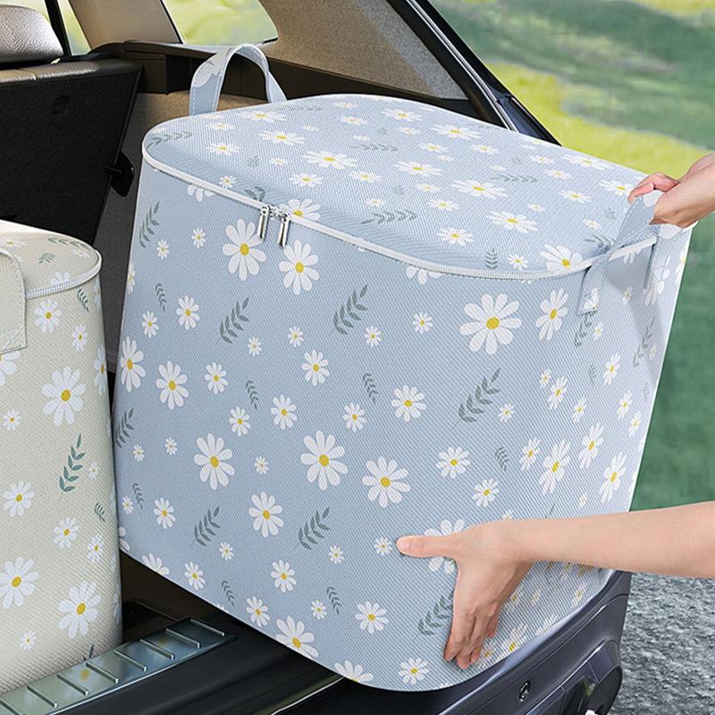 Large capacity household non-woven storage bag quilt clothing storage box wardrobe portable moving bag storage box with handle