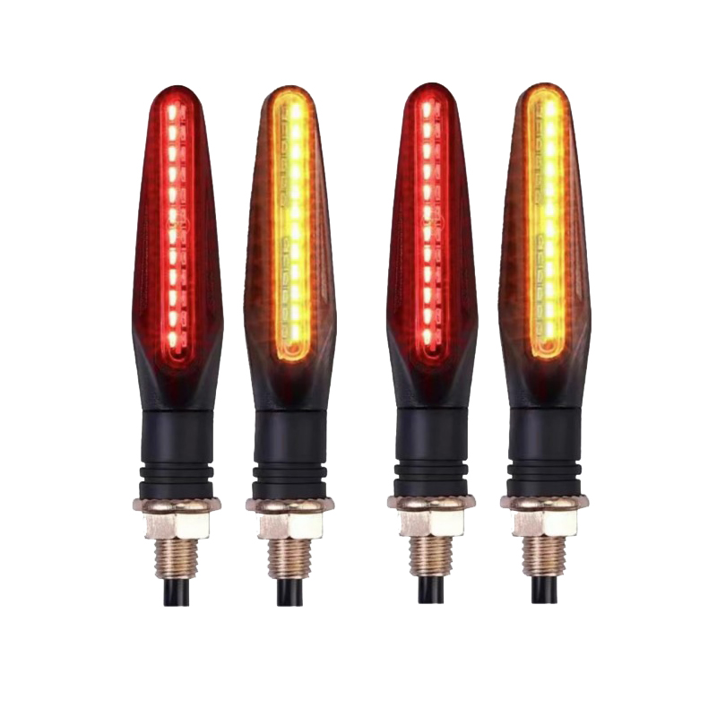 24LED Motorrad LED Blinker Weiß verrotten Bernstein Fließende Indikatoren Vorne Hinten Licht Blinker Blinker Für Schmutz Fahrrad Sport: Elfenbein